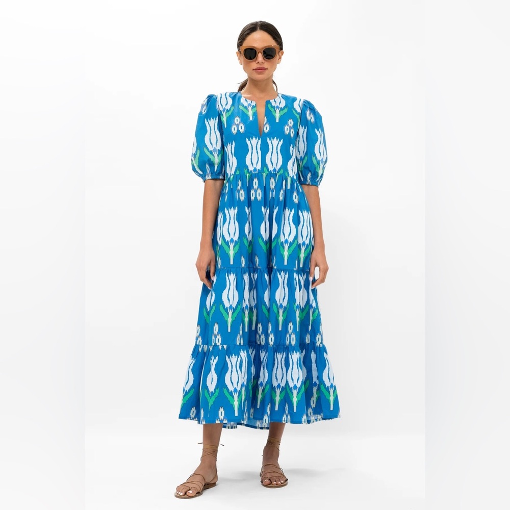 OLIPHANT PUFF SLEEVE MAXI- SUMBA BLUE, XXS